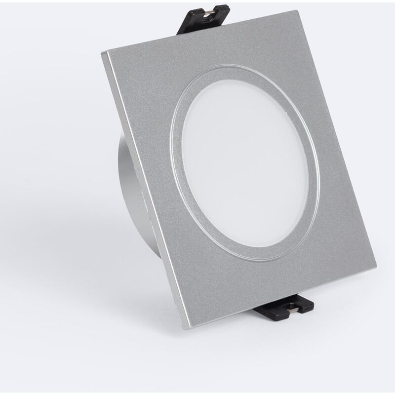 immagine 0 del prodotto efectoled portafaretto downlight quadrato ip65 per lampadina led gu10 gu5.3 foro 75 mm argento