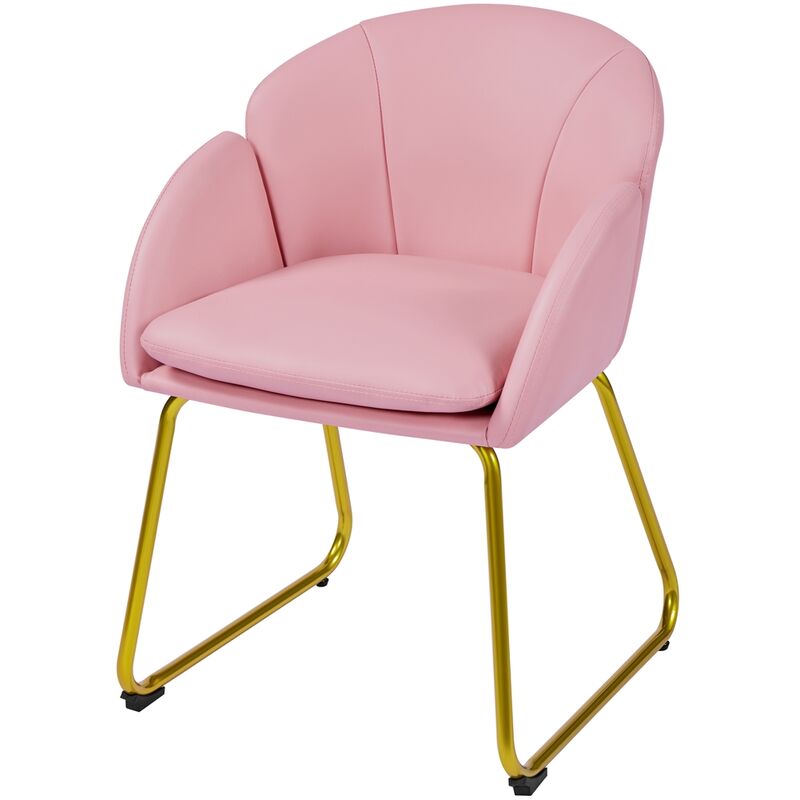 foto del prodotto poltroncina salotto poltrona soggiorno imbottita alta ergonomica in velluto con schienale braccioli portata 136 kg rosa chiaro yaheetech