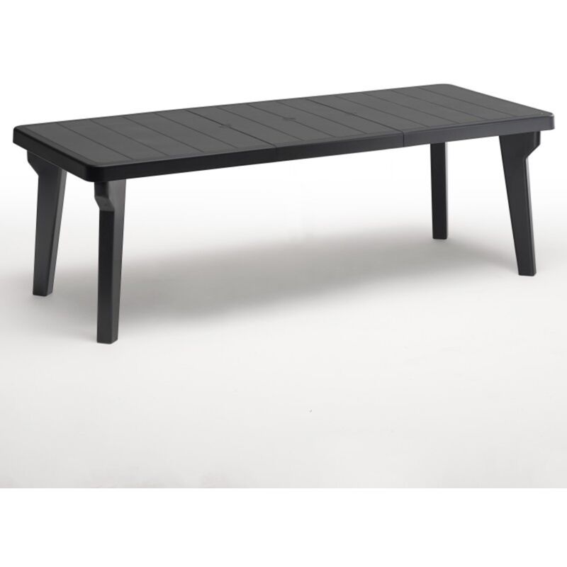 foto del prodotto tavolo da giardino allungabile in plastica berg 160 220x90x74 cm antracite