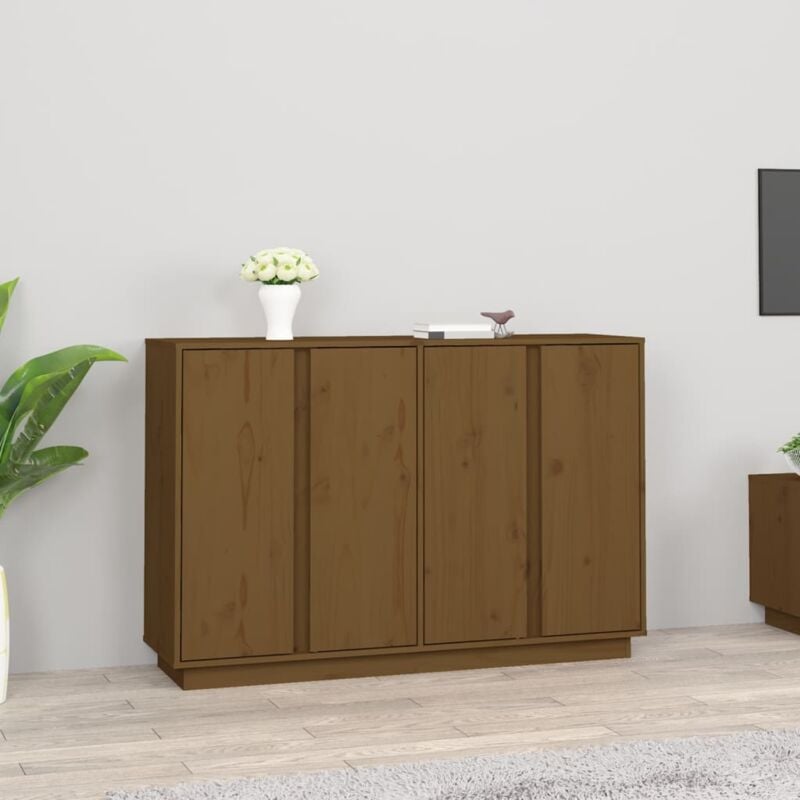 foto del prodotto vidaxl credenza miele 120x35x80 cm in legno massello di pino