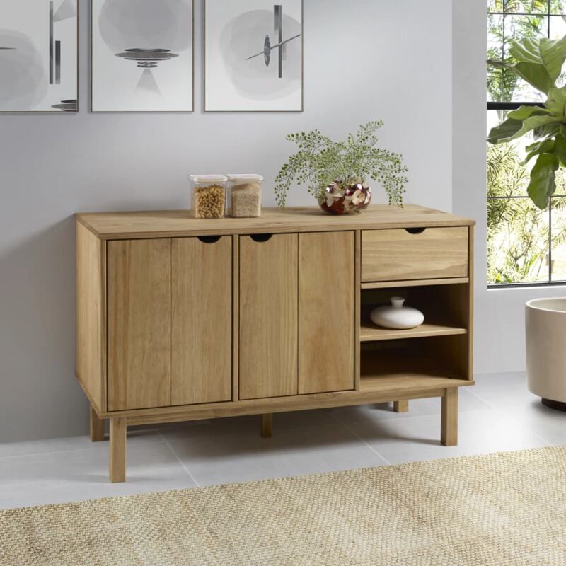 foto del prodotto vidaxl credenza otta 114x43x73,5 cm in legno massello di pino