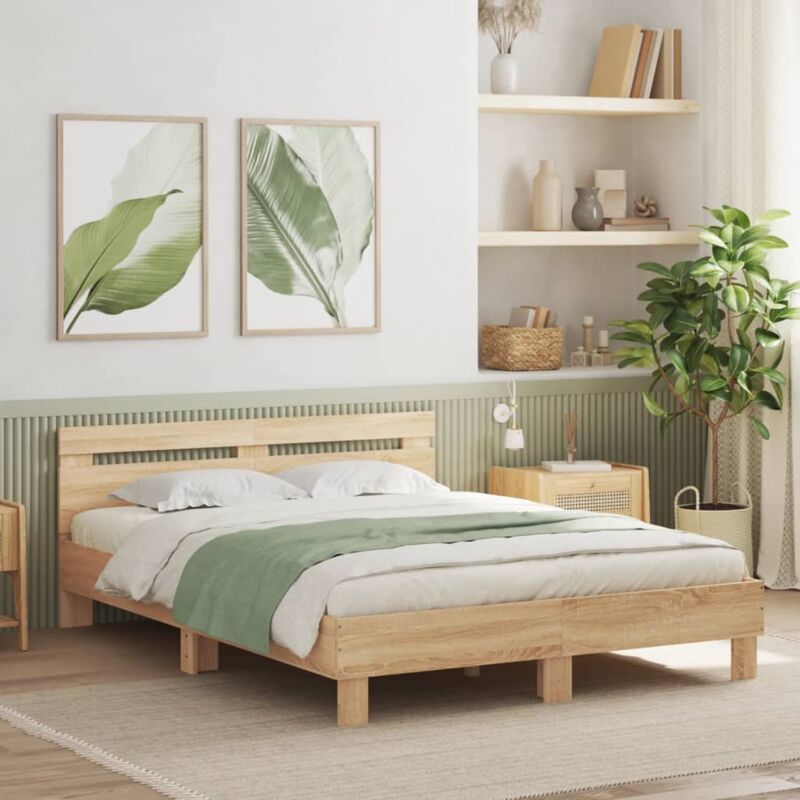 foto del prodotto vidaxl giroletto testiera rovere sonoma 140x200 cm legno multistrato