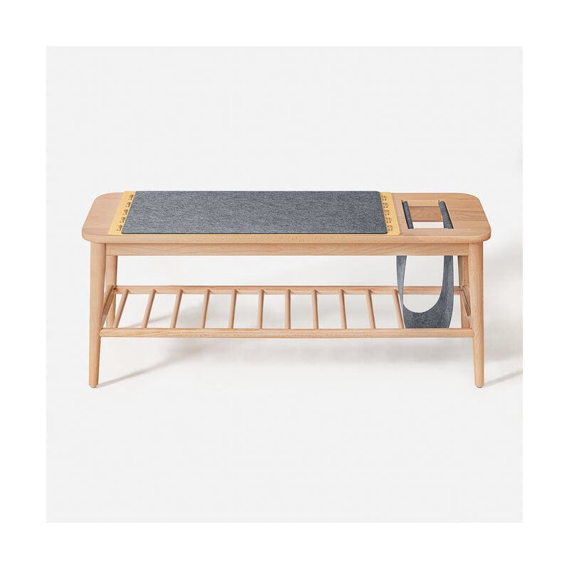 foto del prodotto panca scarpiera cassapanca da interno mobile bagno naturale grigio 110x37x44cm hfsr02 n sobuy