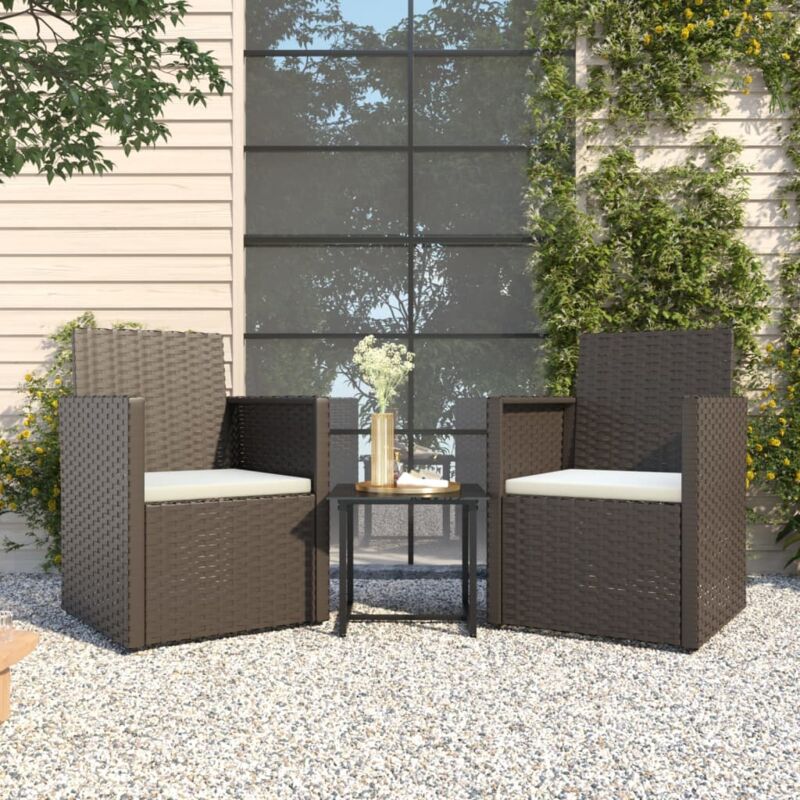 immagine 0 del prodotto vidaxl set divani da esterno 3 pz con cuscini nero in polyrattan