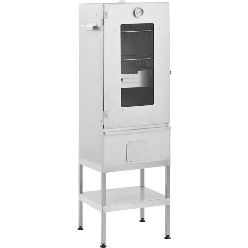 foto del prodotto vidaxl forno affumicatore bbq con tavolino in acciaio zincato