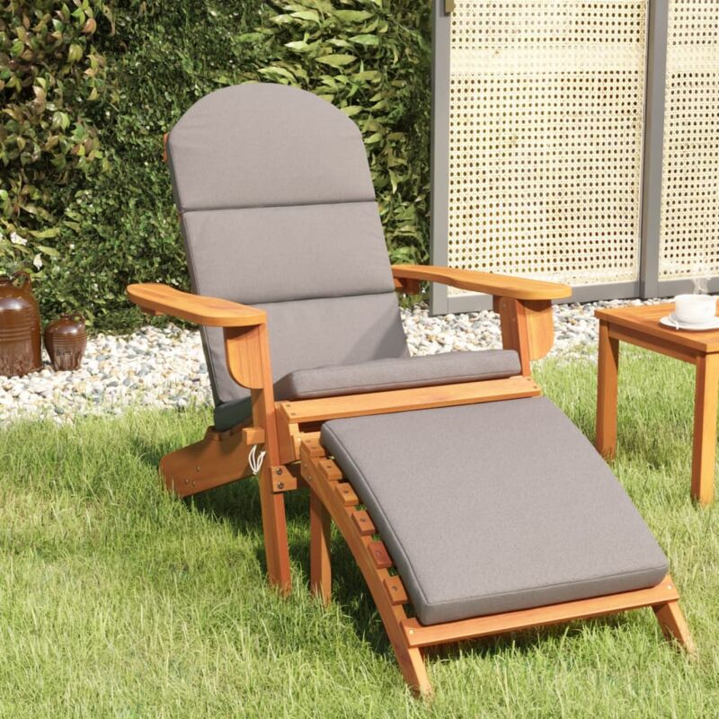 foto del prodotto vidaxl sedia adirondack giardino con poggiapiedi legno massello acacia