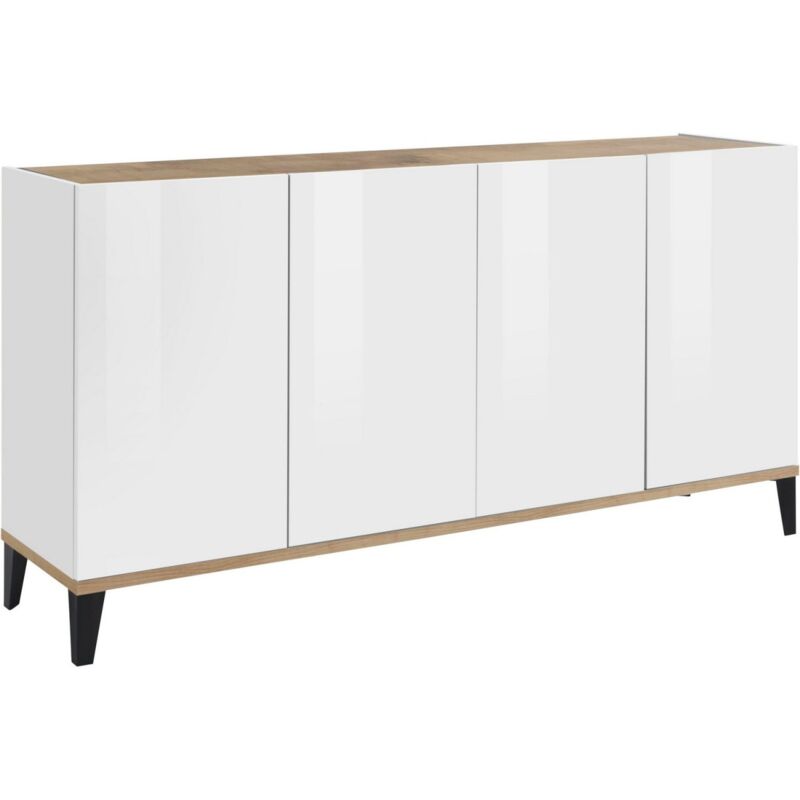 foto del prodotto credenza bassa con 4 ante 160x40x82 bianco acero
