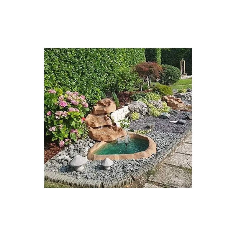 foto del prodotto ogomondo cascata in vetroresina da giardino azzurra cm 320x165x35 litri 3000
