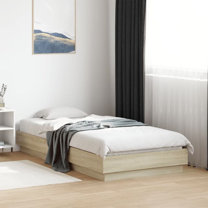 foto del prodotto giroletto senza materasso rovere sonoma 75x190 cm in truciolato vidaxl