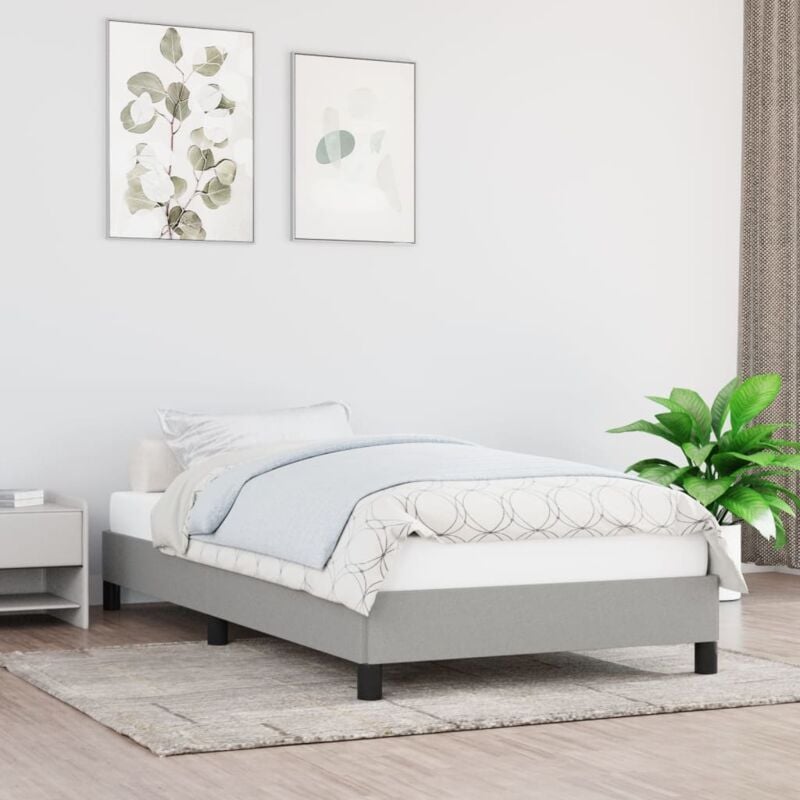 foto del prodotto vidaxl giroletto senza materasso grigio chiaro 90x190 cm tessuto