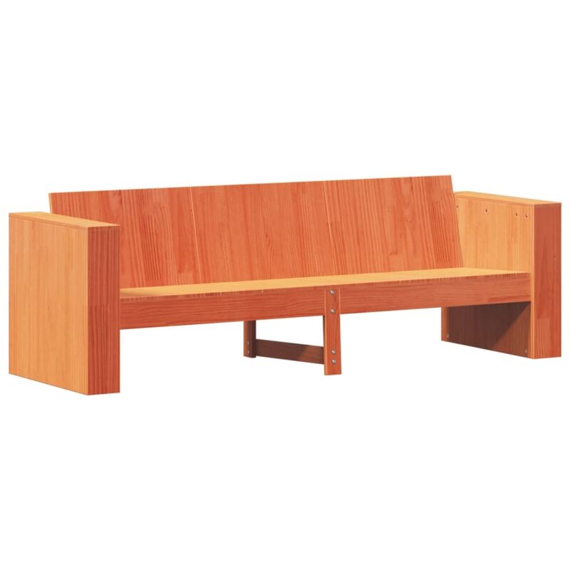 foto del prodotto divano giardino 3 posti marrone cera 189x60x62 cm massello pino vidaxl