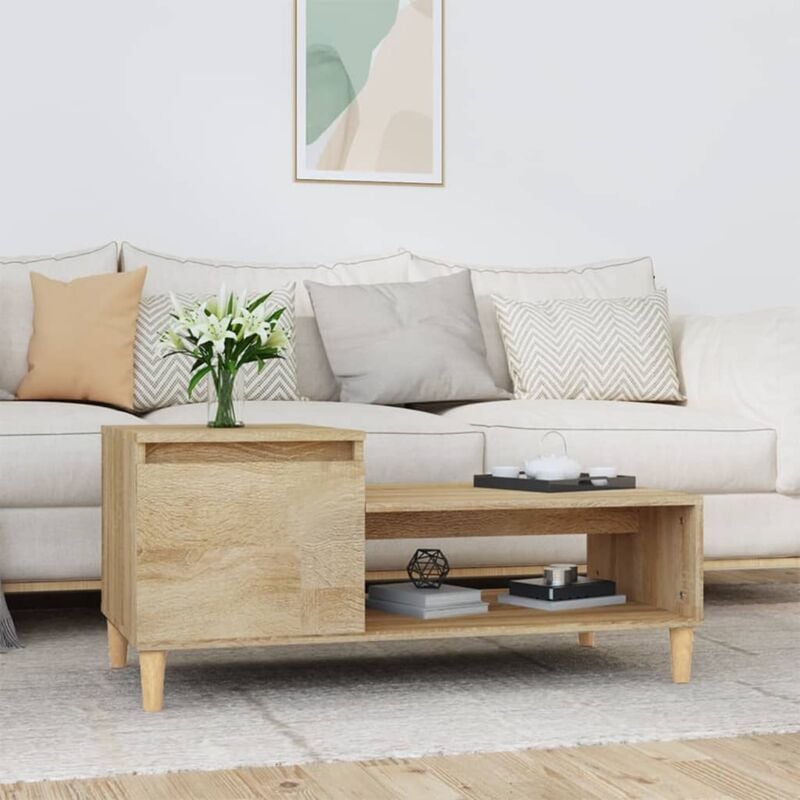 foto del prodotto vidaxl tavolino da salotto rovere sonoma 100x50x45cm legno multistrato