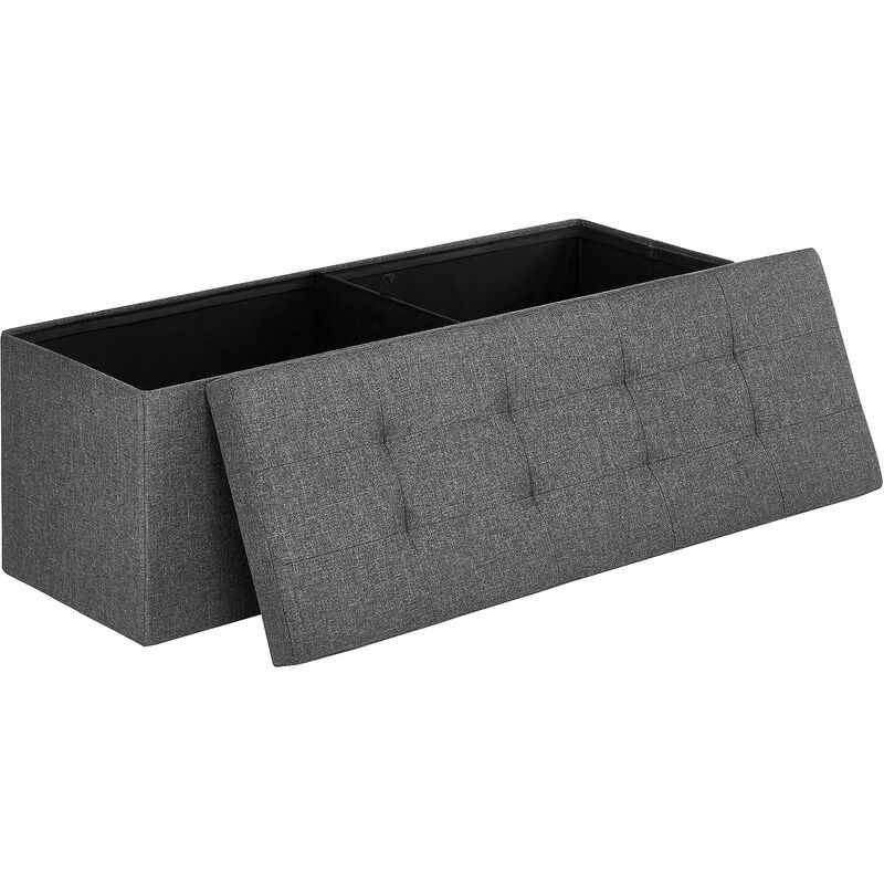 foto del prodotto songmics cassapanca, pouf contenitore, poggiapiedi pieghevole da 38 x 110 x 38 cm, ottomano, regge fino a 300 kg, per soggiorno, camera da letto,