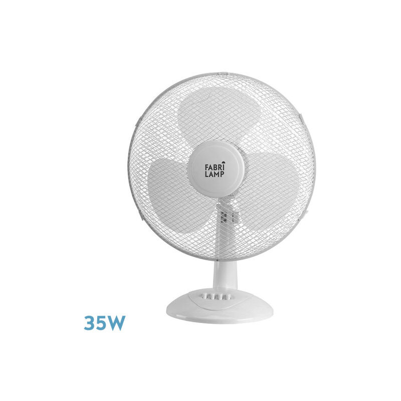 foto del prodotto fabrilamp ventilatore da tavolo cape medium white 3vel 35w oscillante 3 pale bianco 47,5x34x20cm