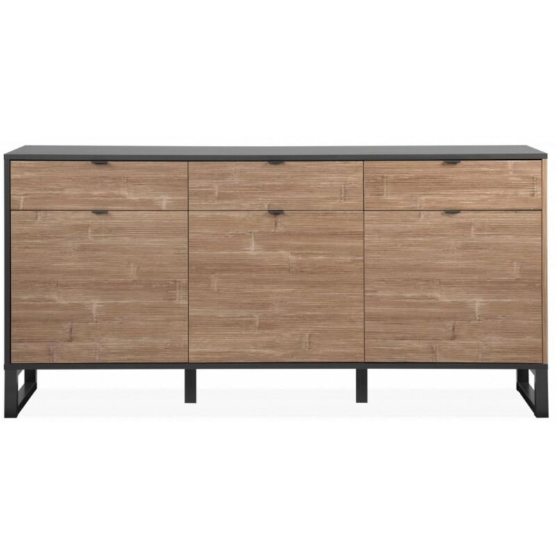 foto del prodotto madia 175x88h cm grigio antracite e bamboo asolo