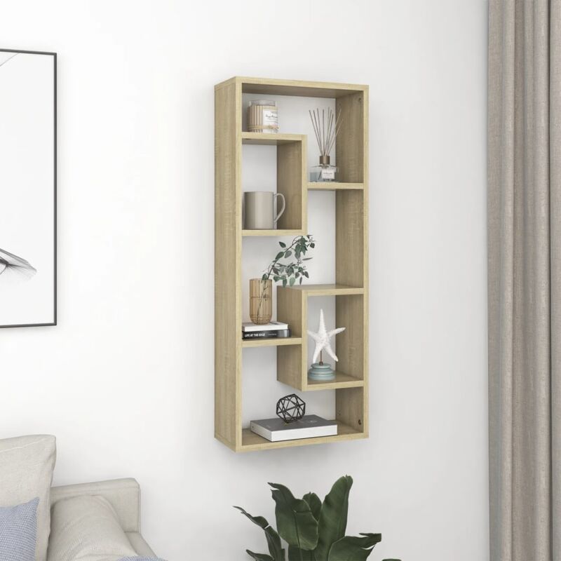 foto del prodotto furniture limited scaffale a parete rovere sonoma 36x16x90 cm
