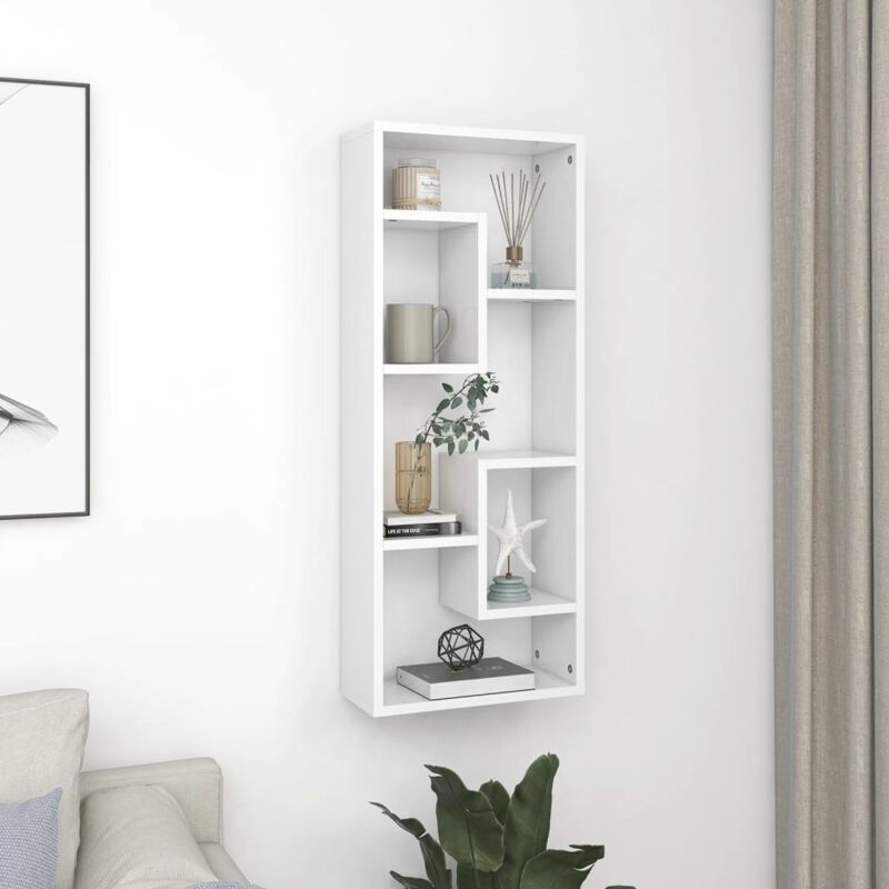 foto del prodotto furniture limited scaffale a parete bianco 36x16x90 cm in legno