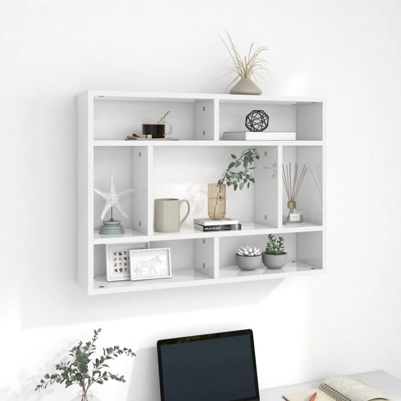 foto del prodotto furniture limited scaffale a parete bianco lucido 75x16x55 cm