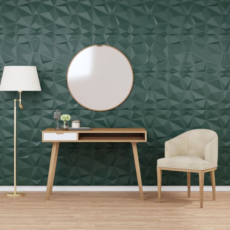 foto del prodotto vidaxl pannelli murali 24 pz verdi 50x50 cm xps 6 m diamante