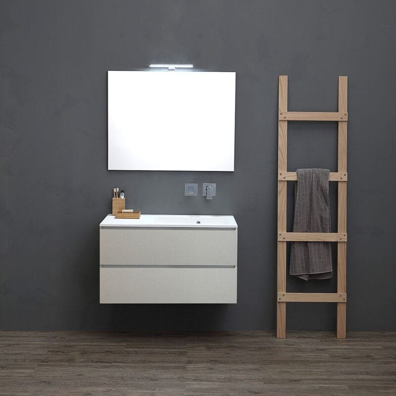 foto del prodotto kiamami valentina mobile bagno 90cm grigio perla lavabo vasca a destra valentina