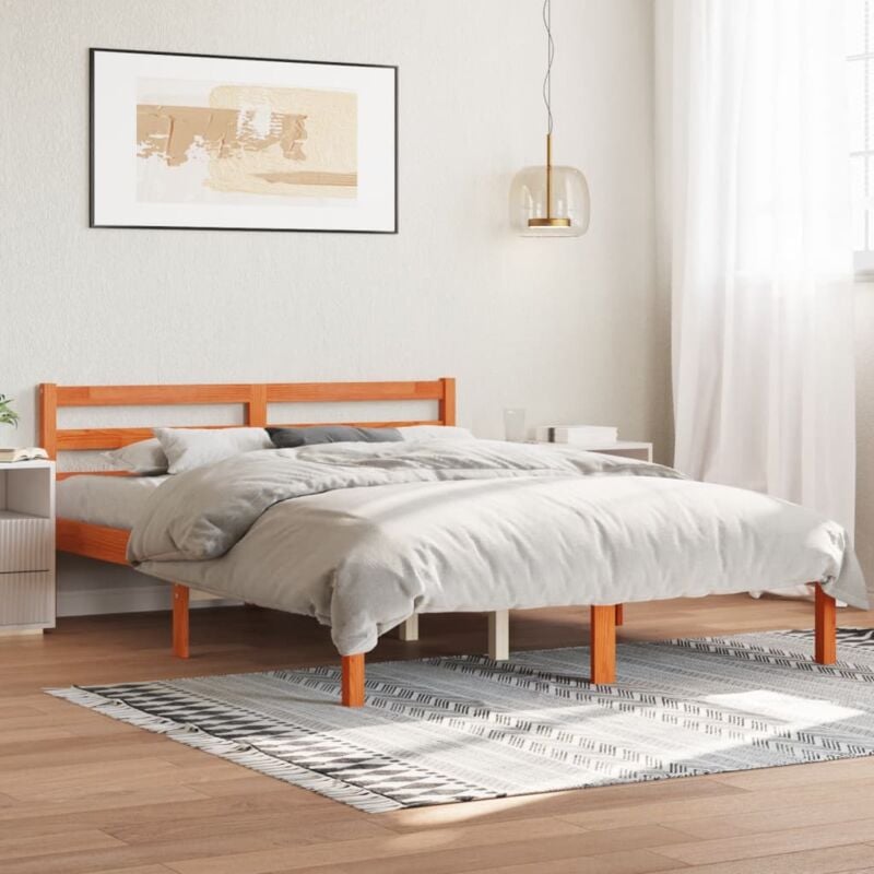 foto del prodotto vidaxl letto senza materasso marrone cera 120x190 cm in legno di pino