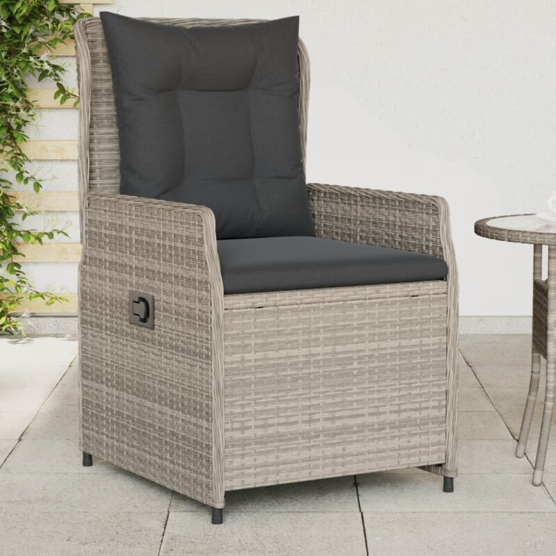 foto del prodotto vidaxl sedie da giardino reclinabili 2 pz grigio chiaro polyrattan