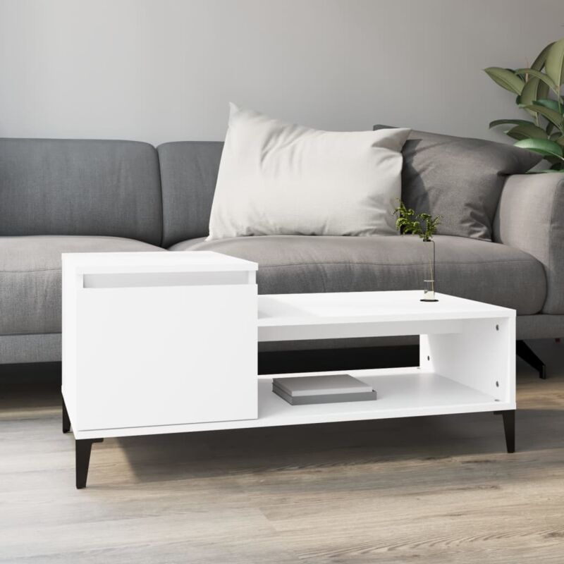 foto del prodotto furniture limited tavolino da salotto bianco 100x50x45 cm in