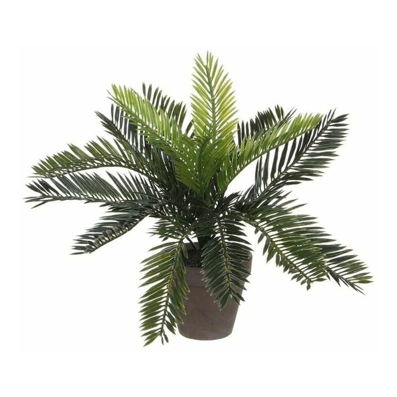 foto del prodotto palma da sago cycas revoluta pvc con vaso grigio 40x40x33 cm