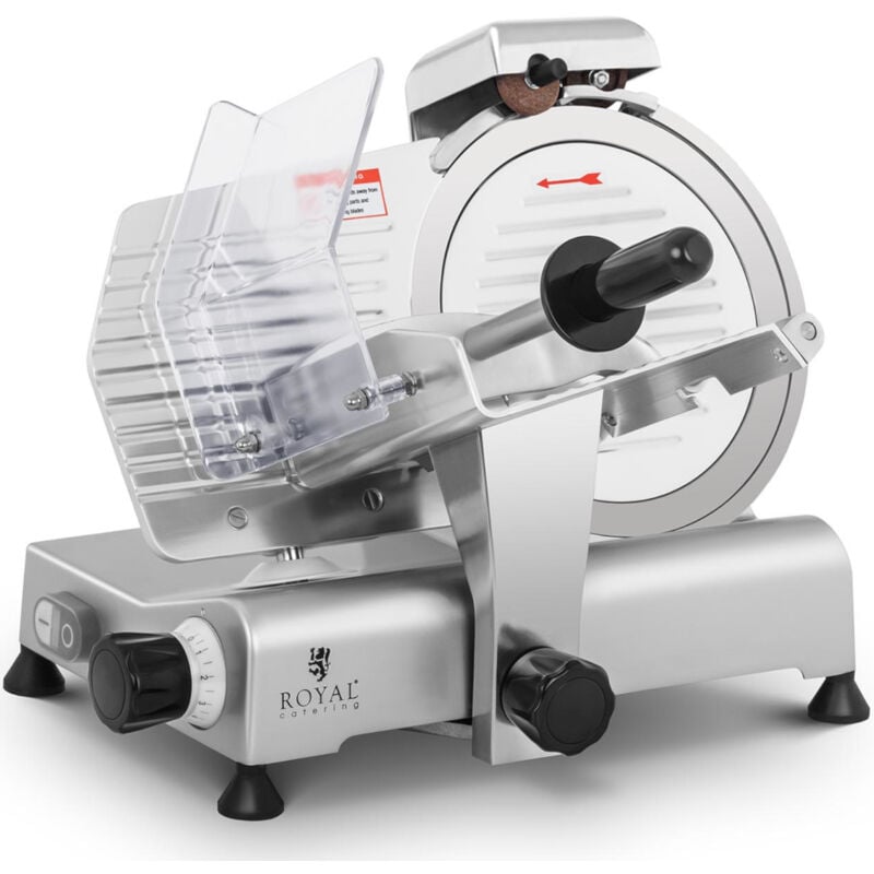 foto del prodotto royal catering affettatrice elettrica per salumi e formaggi 150w, disco 250mm