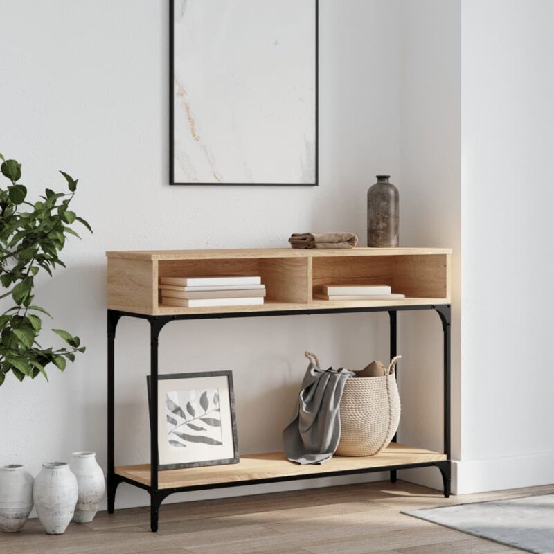 foto del prodotto furniture limited tavolino consolle rovere sonoma 100x30,5x75cm