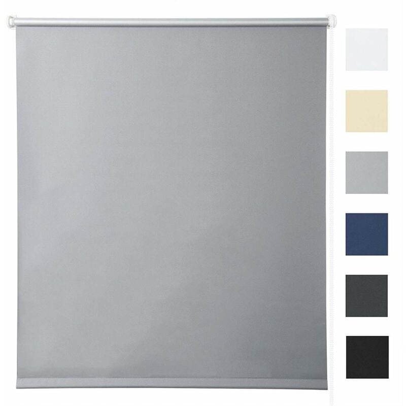 foto del prodotto woltu tenda a rullo oscurante termica isolante finestra porta senza fori grigio 110x210 cm