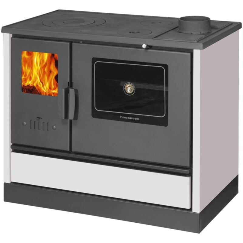foto del prodotto cucina a legna con forno 7,7 kw bianca