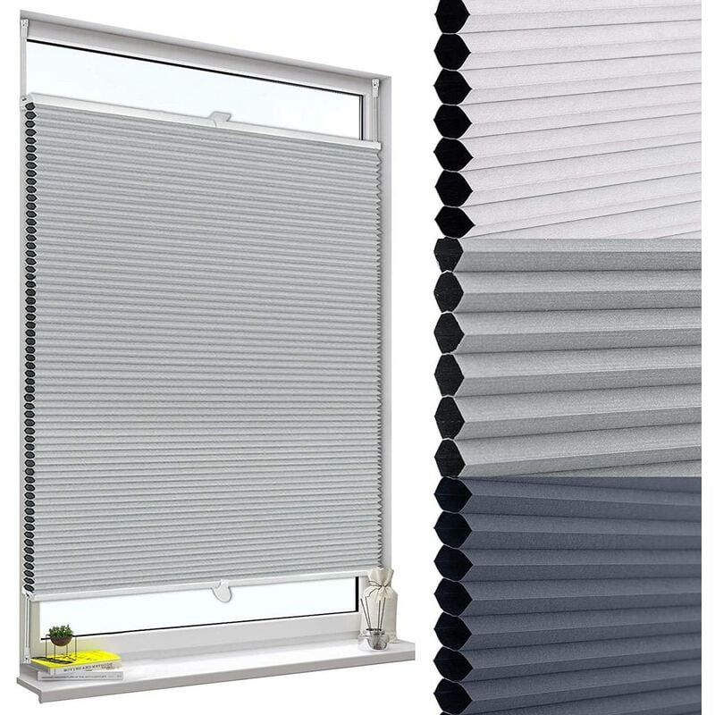 foto del prodotto woltu tenda plissettata a nido d ape tende avvolgibili oscurante al per finestra grigio 65x130 cm