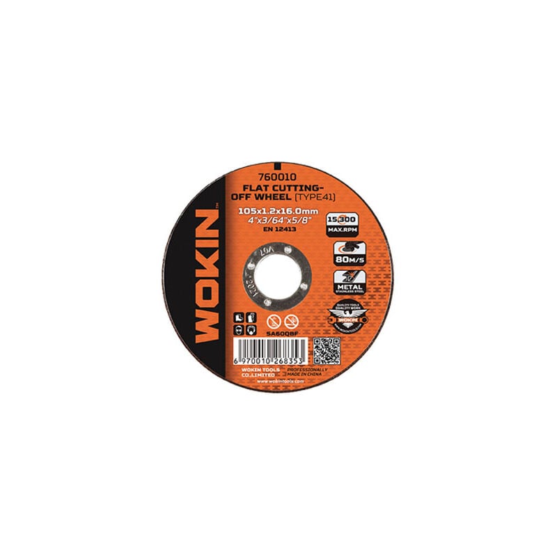 foto del prodotto disco abrasivo taglio ferro piano 760 wokin mm 230x22,2 h.mm 2 760023