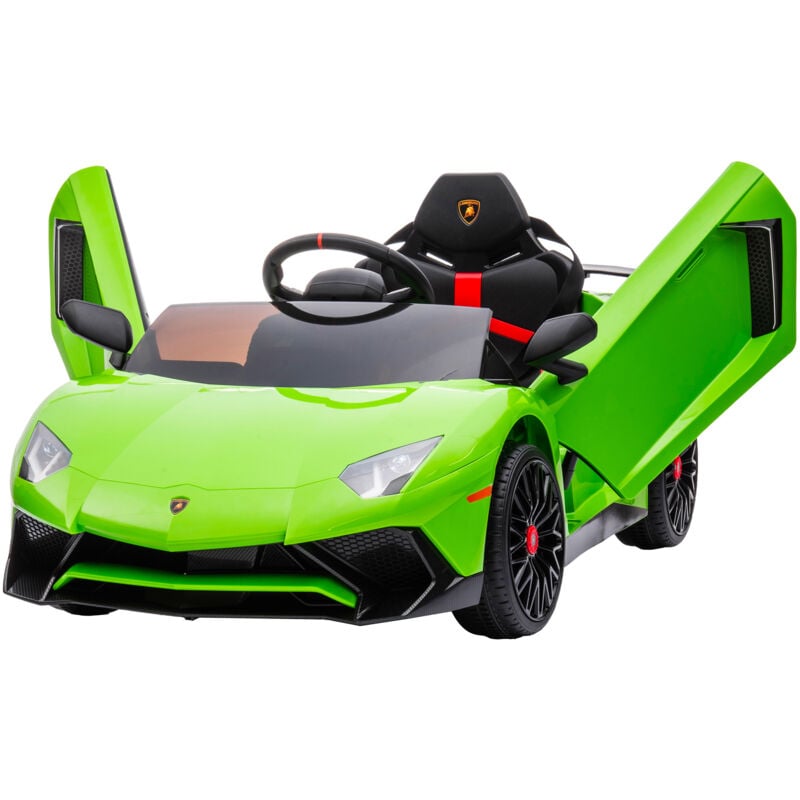 foto del prodotto macchina elettrica per bambini 12v con licenza lamborghini aventador verde