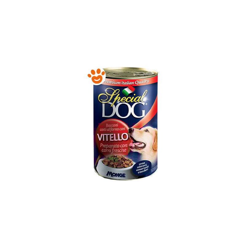 foto del prodotto special dog adult bocconi vitello special dog adult bocconi vitello lattina da 400 gr monge