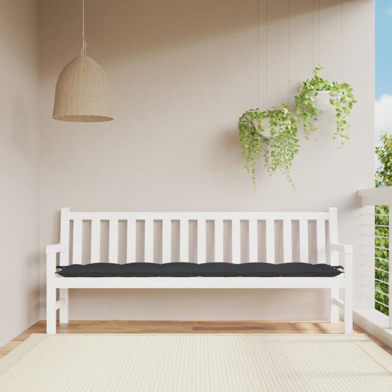 foto del prodotto vidaxl cuscino per panca nero 200x50x7 cm in tessuto oxford