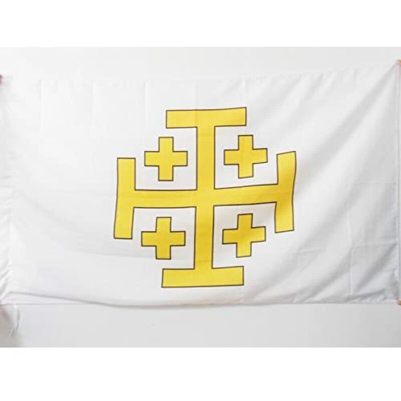 foto del prodotto az flag bandiera regno di gerusalemme 90x60cm bandiera cattolica 60 x 90 cm foro per asta