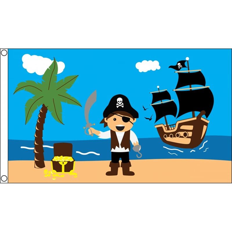 foto del prodotto az flag bandiera pirata isola del tesoro 150x90cm bandiera dei pirati 90 x 150 cm