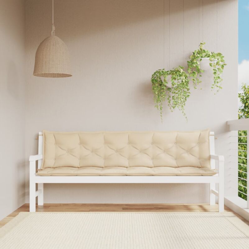 foto del prodotto cuscini panca da giardino 2pz beige 200x50x7cm tessuto oxford vidaxl