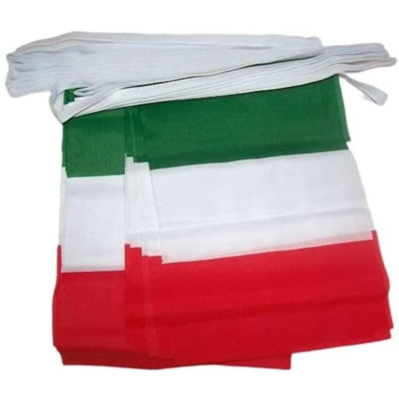 foto del prodotto az flag ghirlanda 4 metri 20 bandiere italia 15x10cm bandiera italiana 10 x 15 cm festone bandierine