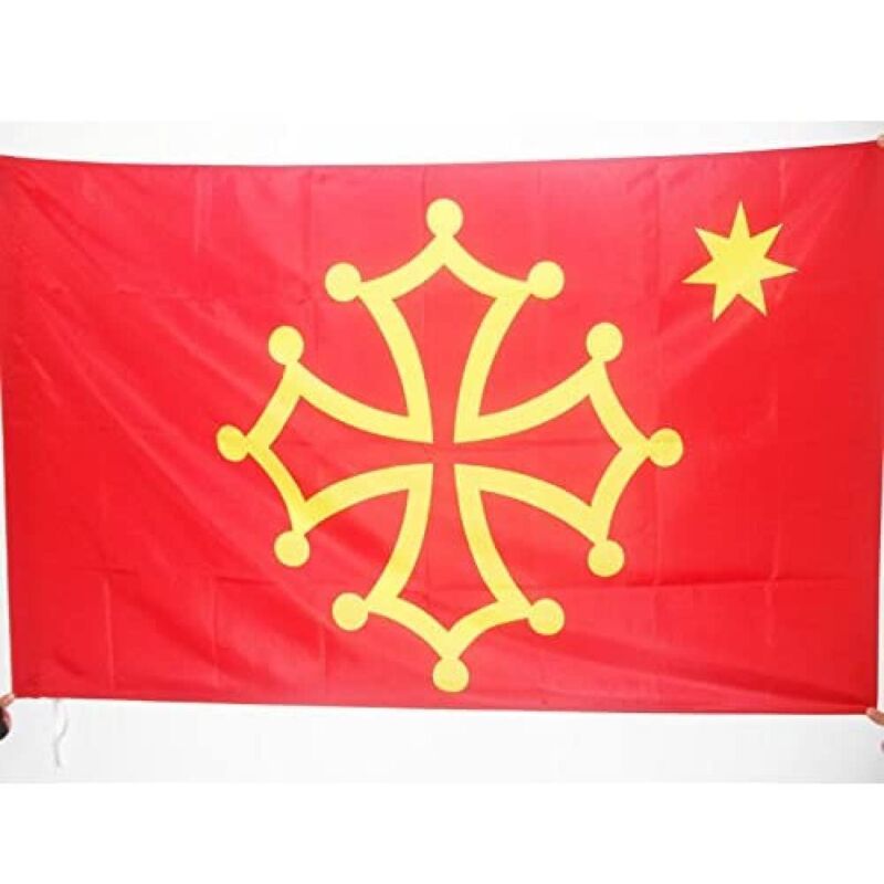foto del prodotto bandiera occitania con stella 90x60cm bandiera occitana 60 x 90 cm foro per asta az flag