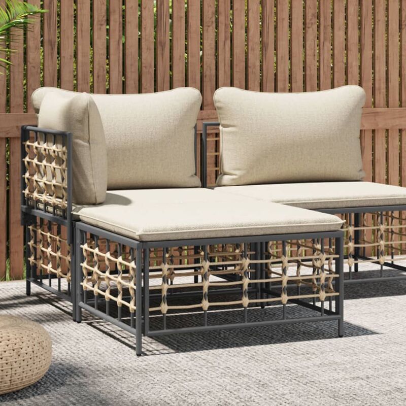 foto del prodotto furniture limited poggiapiedi da giardino con cuscino in