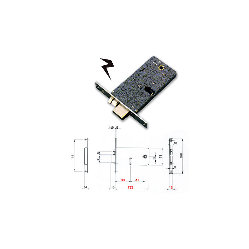 foto del prodotto 378 serratura infilare elettrica e60 cil ovale f16 omec