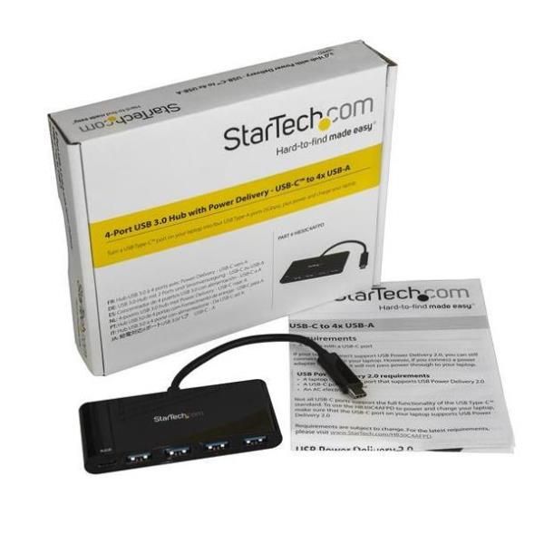 immagine 0 del prodotto startech.com hb30c4afpd hub di interfaccia usb 3.2 gen 1 3.1 gen 1 type c 5000 mbit s nero
