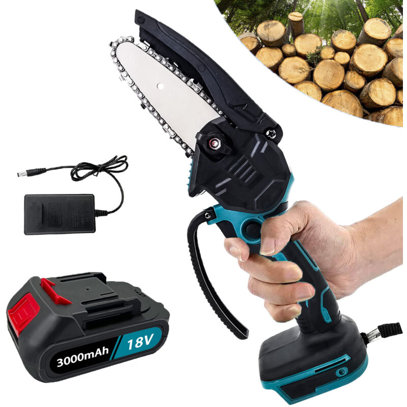 foto del prodotto teetok mini motosega elettrica a batteria da 4 pollici, sega per legno, sega con una mano, taglierina per legno nudo batteria da 3000 mah 