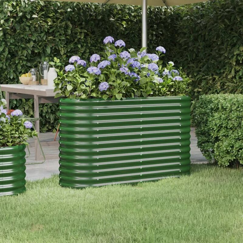 foto del prodotto vidaxl letto giardino acciaio verniciato a polvere 114x40x68 cm verde