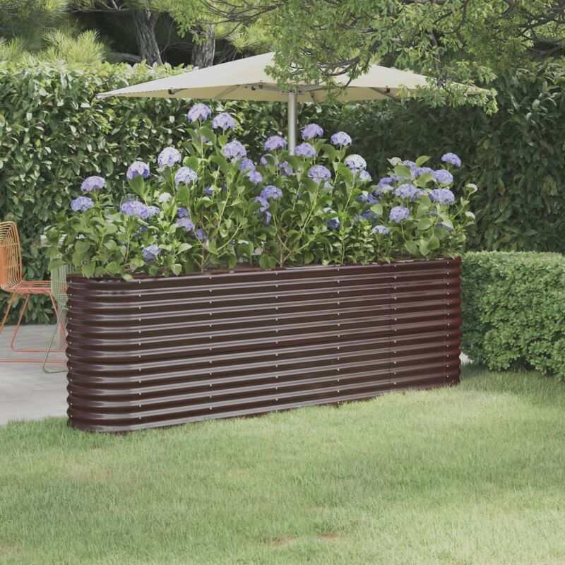 foto del prodotto vidaxl letto giardino acciaio verniciato a polvere 224x40x68cm marrone