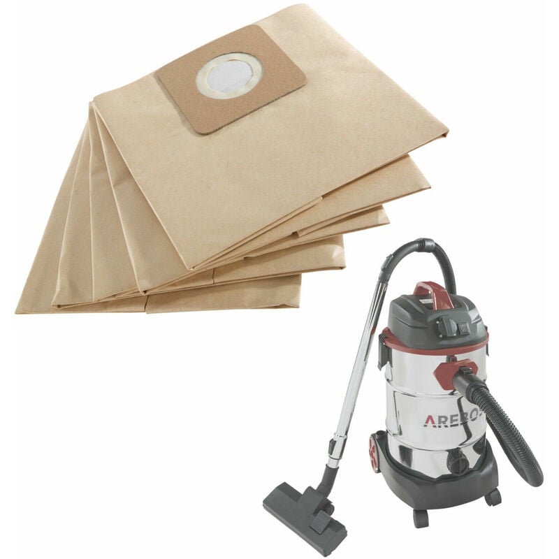 foto del prodotto 5x sacchetto per aspirapolvere adatto all aspirapolvere industriale 1600w arebos