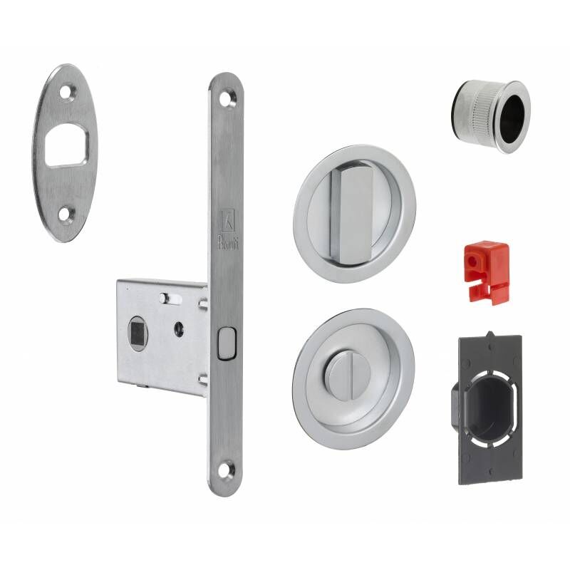 foto del prodotto bonaiti serrure pour porte coulissante ronde chrom e satin e condamnation